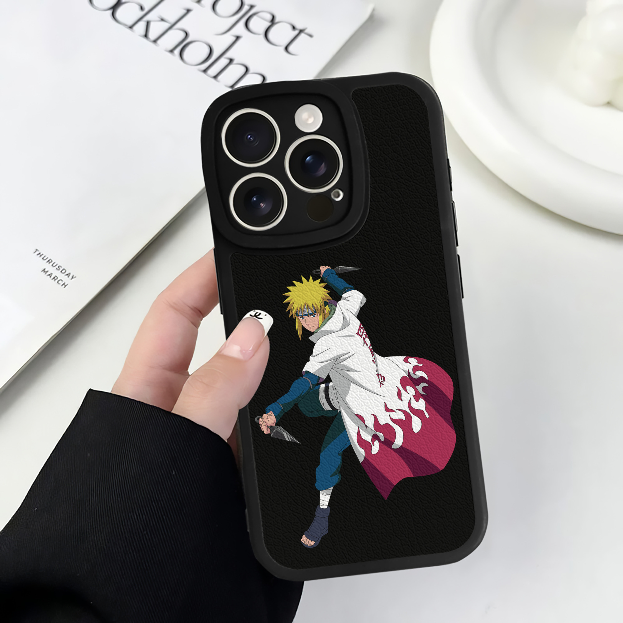 （画像用） NARUTO -ナルト- 波風 ミナト Namikaze Minato 【iPhone 16シリーズ対応】シリコンスマホケース（レザー調） 材質：シリコン